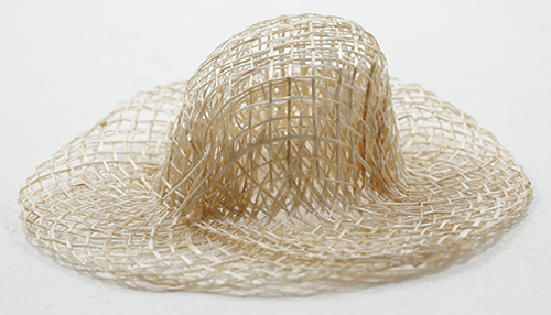 Dollhouse Miniature Straw Hat, Natural 2 1/4